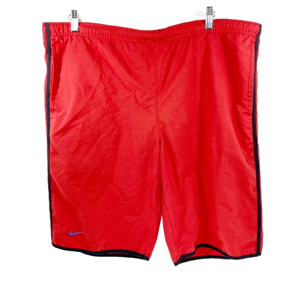 Nike Men’s Oversized Swim Trunks Bathing Suit Red - Picture 1 of 12